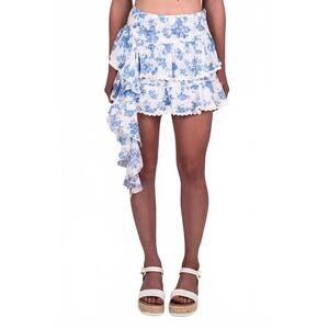 NEW SKY TO MOON windowpane roses jellyfish skirt in plaid floral